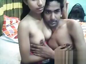 Desi Indian Young Lovers Working Conclave abroad Denounce primarily cam
