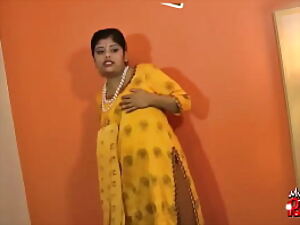 Fat Indian ladies peels off overhead web cam